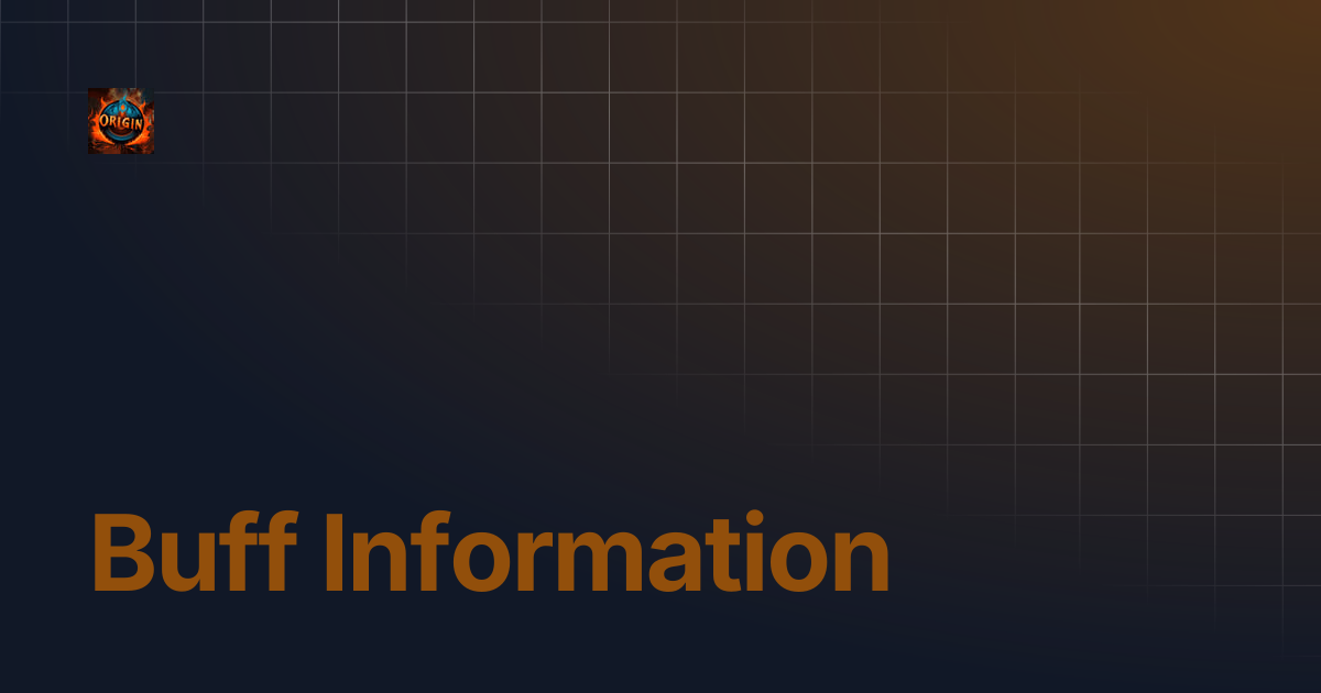 Buff Information | OriginMU